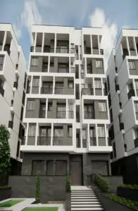 نمای سه‌بعدی برج دیپلمات منطقه ۲۲