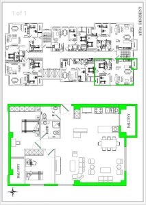 نقشه واحد ۱۴۰ متری برج آترا