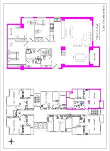 نقشه واحد ۱۱۵ متری برج آترا